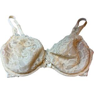 Vintage Victoria's Secret Y2K Lined Underwire 76217 Ivory Bra Padded Size 34D